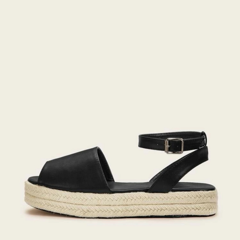 Peep Toe Ankle Strap Espadrilles